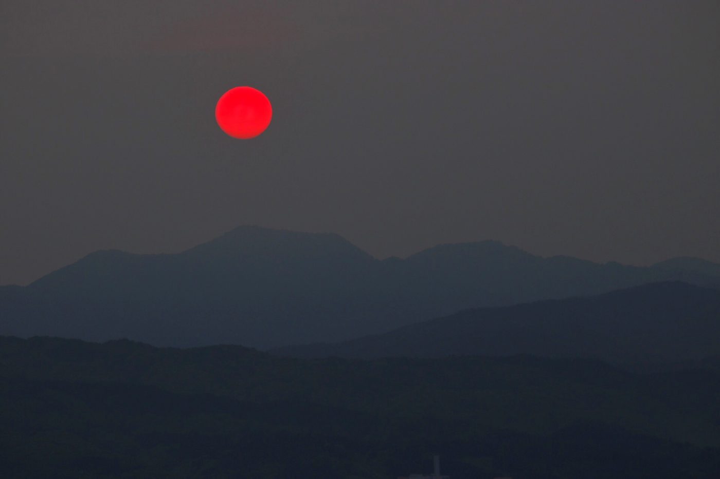 Sonnenuntergang am Pazifik, Hakodate, Hokkaido, Japan