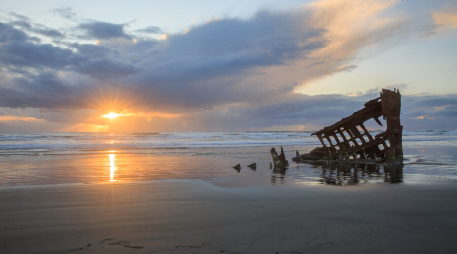 Peter Iredale Wrack Oregon Küste Sonnenuntergang