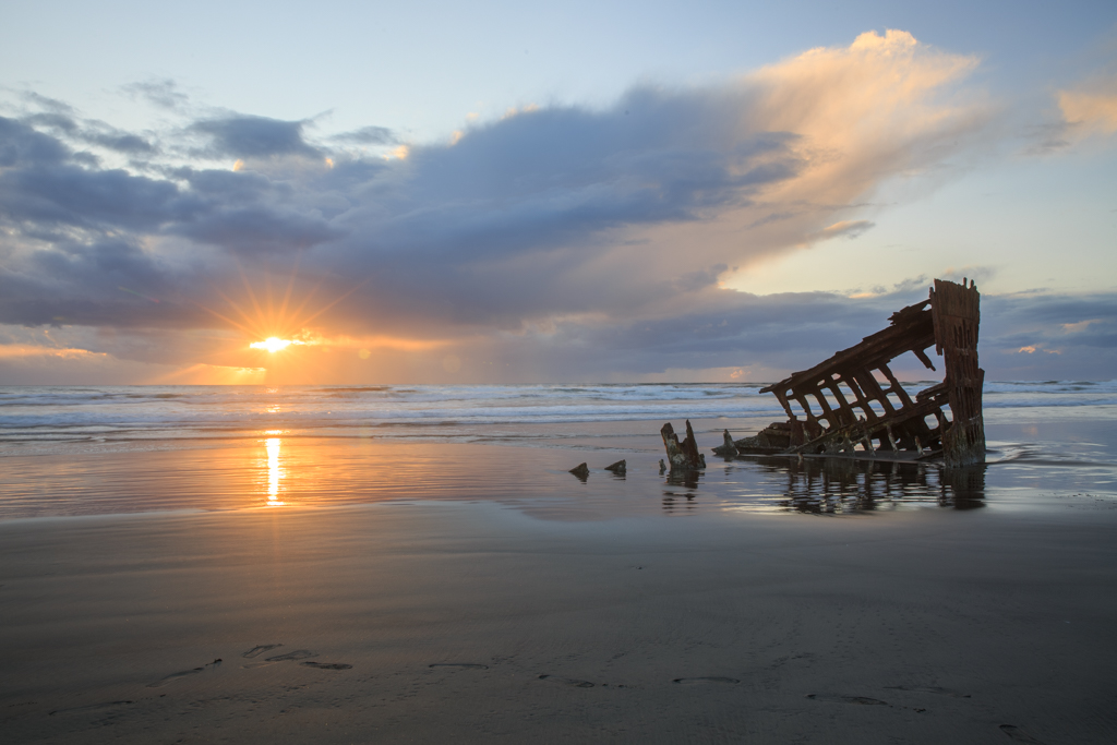 Peter Iredale Wrack Oregon Küste Sonnenuntergang