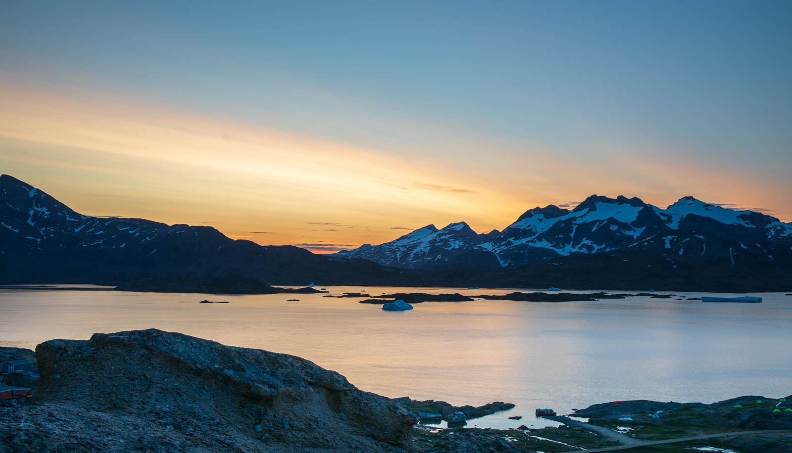 Mitternachtssonne, Ostgrönland, Grönland, Tasiilaq