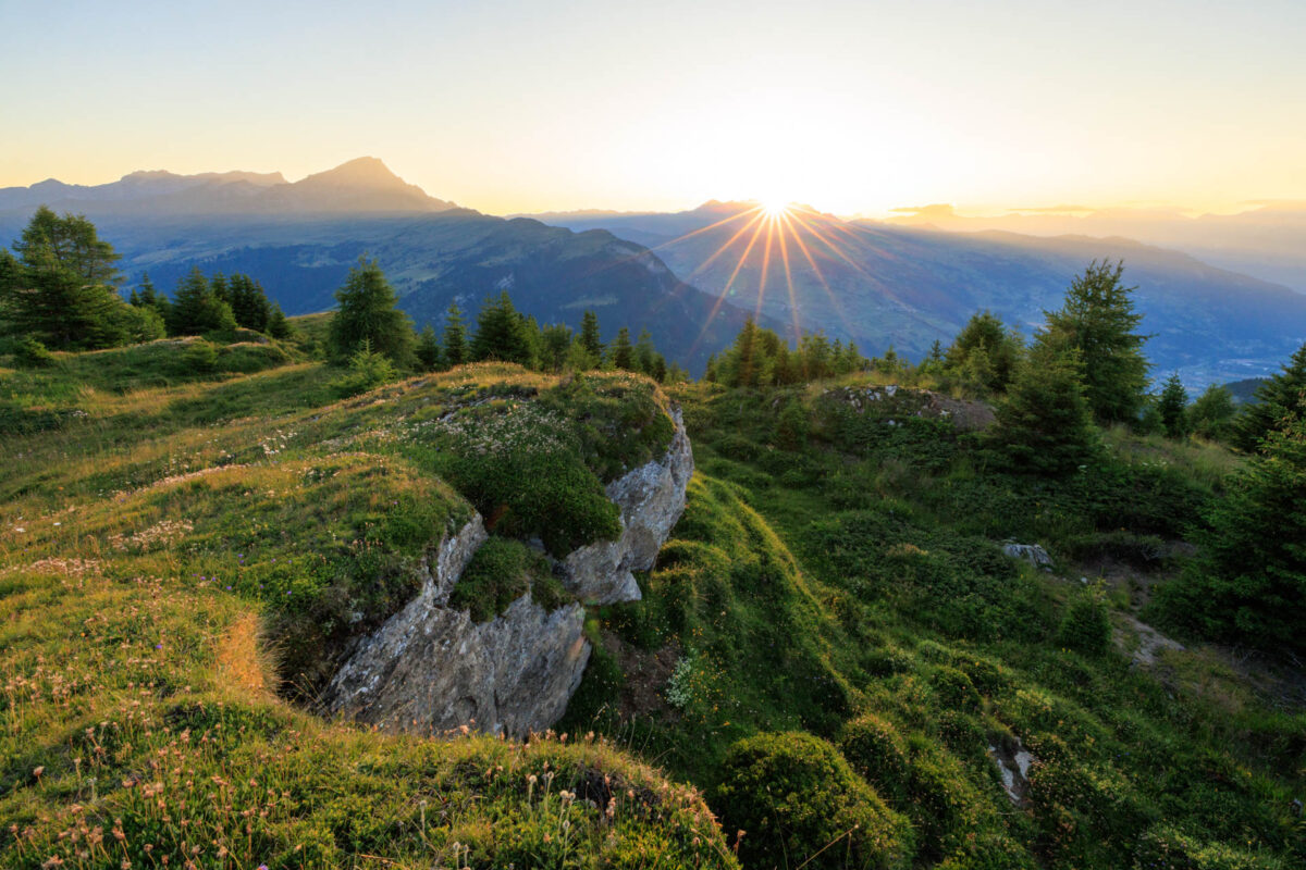 Sonnenuntergang, Foto: Sylvia Knittel, Alpen, Graubünden, Schweiz, Piz Beverin